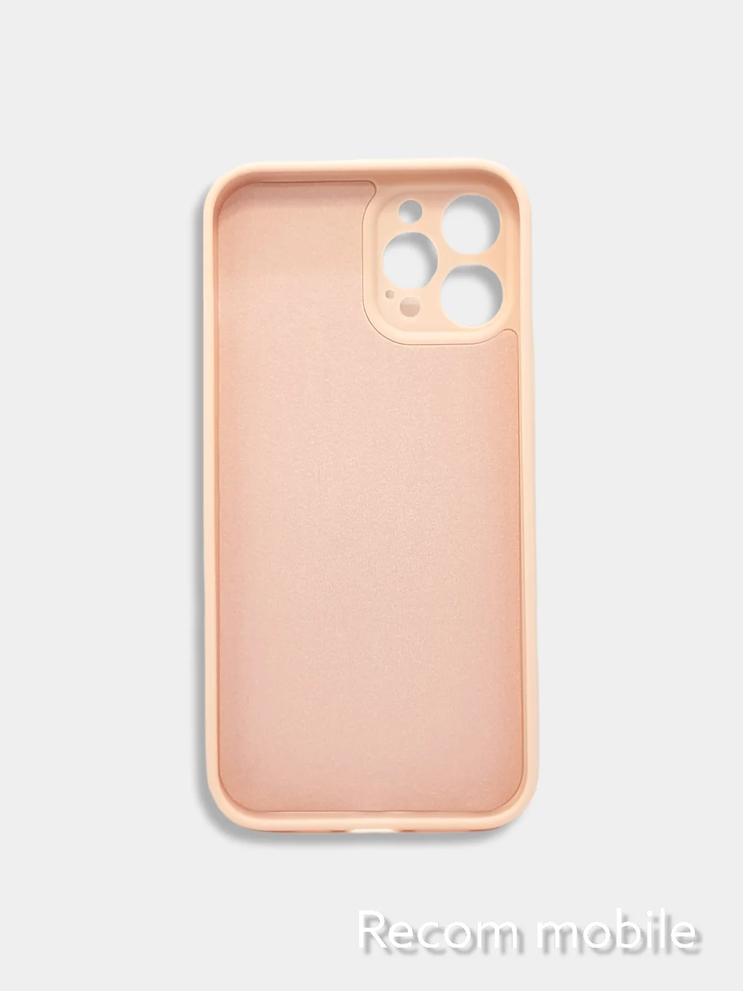Коралловый меланж чехол для iPhone 12 PRO MAX матовый силиконовый с закрытым низом и бархатом внутри