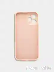Коралловый меланж чехол для iPhone 12 PRO MAX матовый силиконовый с закрытым низом и бархатом внутри