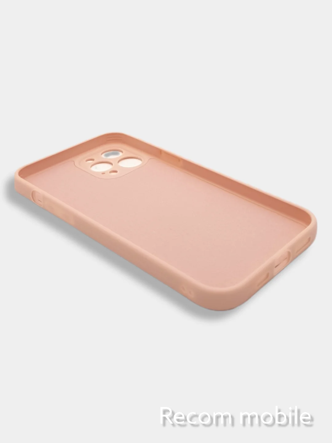 Коралловый меланж чехол для iPhone 12 PRO MAX матовый силиконовый с закрытым низом и бархатом внутри
