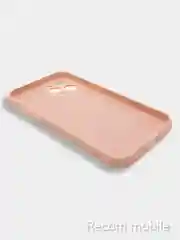 Коралловый меланж чехол для iPhone 12 PRO MAX матовый силиконовый с закрытым низом и бархатом внутри