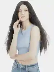 Черный парик волнистый