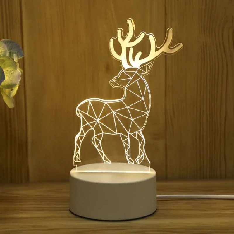 Зеркальный светодиодный 3D ночник/ Двухсторонняя декоротивная ночная лампа