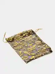 Черный мешочек из органзы подарочный, 14*11 см, 2 штуки