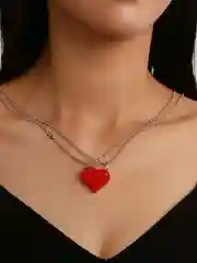Красный парные кулоны "Сердце"
