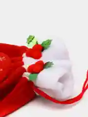 Алый новогодний мешочек, новогодняя сумка для подарков, новогодняя упаковка