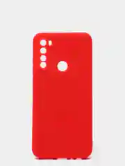 Красный чехол для REDMI NOTE 8T с защитой камеры и бархатом внутри