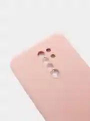 Розовый чехол с защитой камеры и бархатом внутри для Xiaomi Redmi 9
