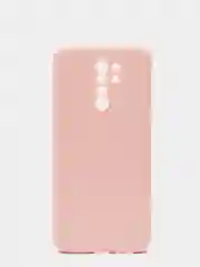 Розовый чехол с защитой камеры и бархатом внутри для Xiaomi Redmi 9