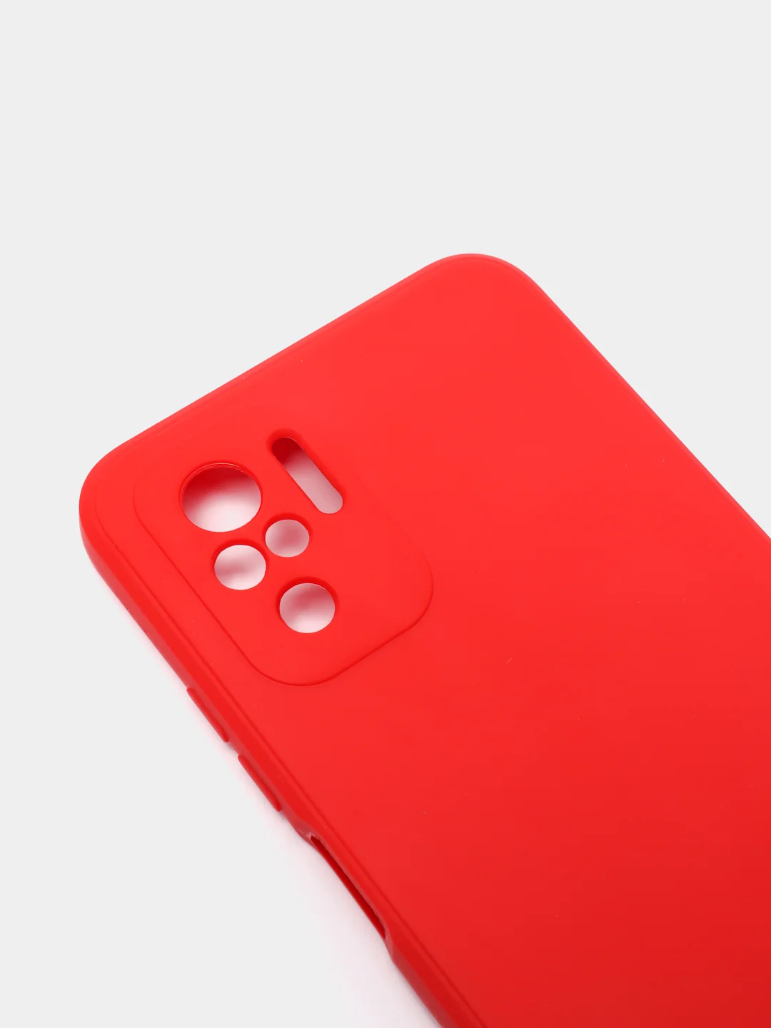 Красный чехол с защитой камеры и бархатом внутри Xiaomi POCO M5S / Redmi Note 10, Redmi Note 10s