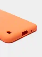 Оранжевый чехол Samsung A01 с бархатом внутри