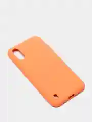Оранжевый чехол Samsung A01 с бархатом внутри
