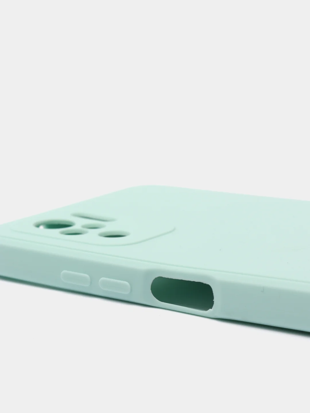 Бирюзовый чехол с защитой камеры и бархатом внутри Xiaomi POCO M5S / Redmi Note 10, Redmi Note 10s