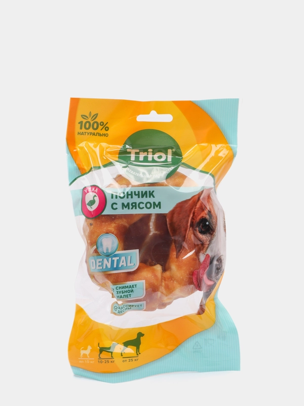 Пончик мясной с уткой Triol для собак более 10 кг, 65-75 г