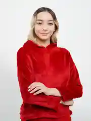 Багровый пижама женская плюшевая, теплый комплект худи и шорты Home, подарок на Новый год
