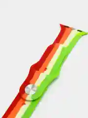 Красный комплект: силиконовый ремешок радуга с чехлом на корпус Apple Watch 3-6, SE на 38/42/40/44