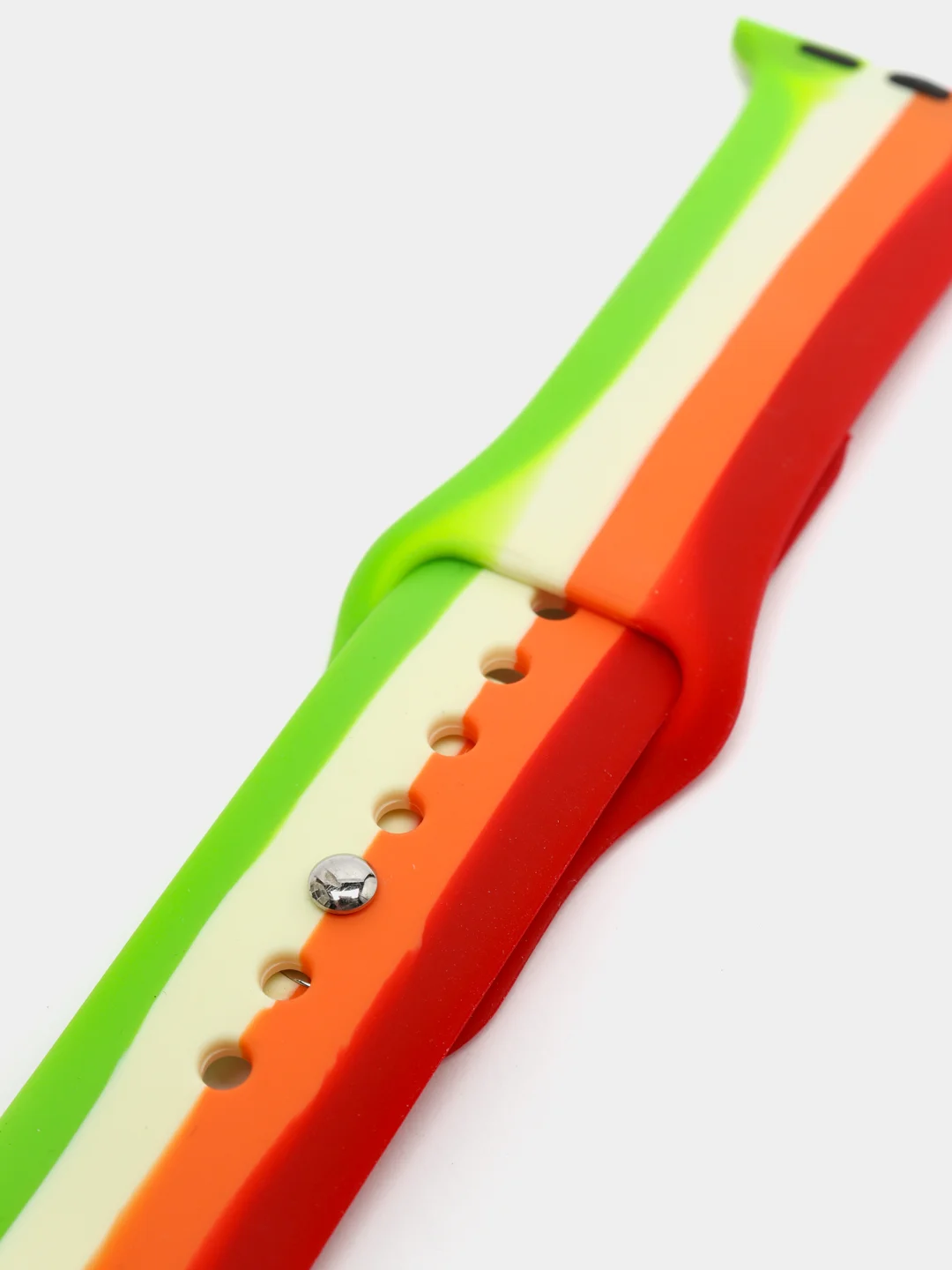 Красный комплект: силиконовый ремешок радуга с чехлом на корпус Apple Watch 3-6, SE на 38/42/40/44