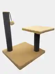 Бежевый меланж когтеточка для кошек с игрушкой и лежанкой