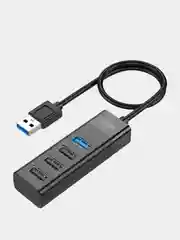 Зеленый хаб разветвитель Hoco HB25 Type-C, USB, 3.0
