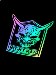 Белый наклейка на заднее стекло машины JDM Night Raid (Ночной рейд), голографическая