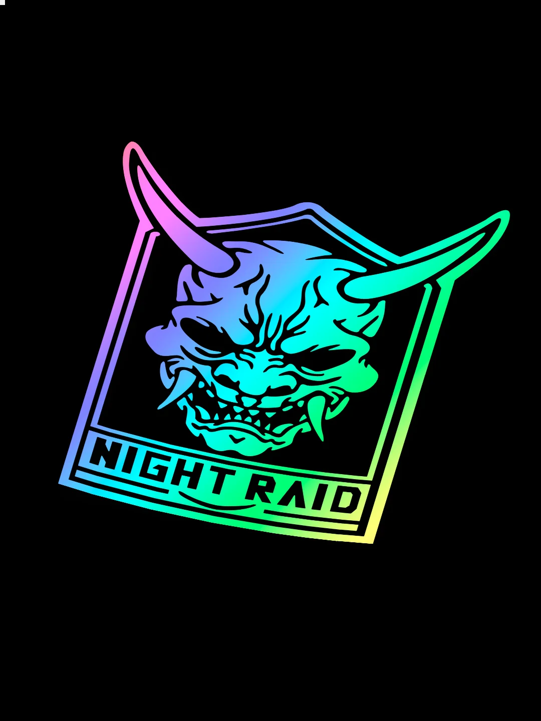 Ледяной наклейка на заднее стекло машины JDM Night Raid (Ночной рейд), голографическая