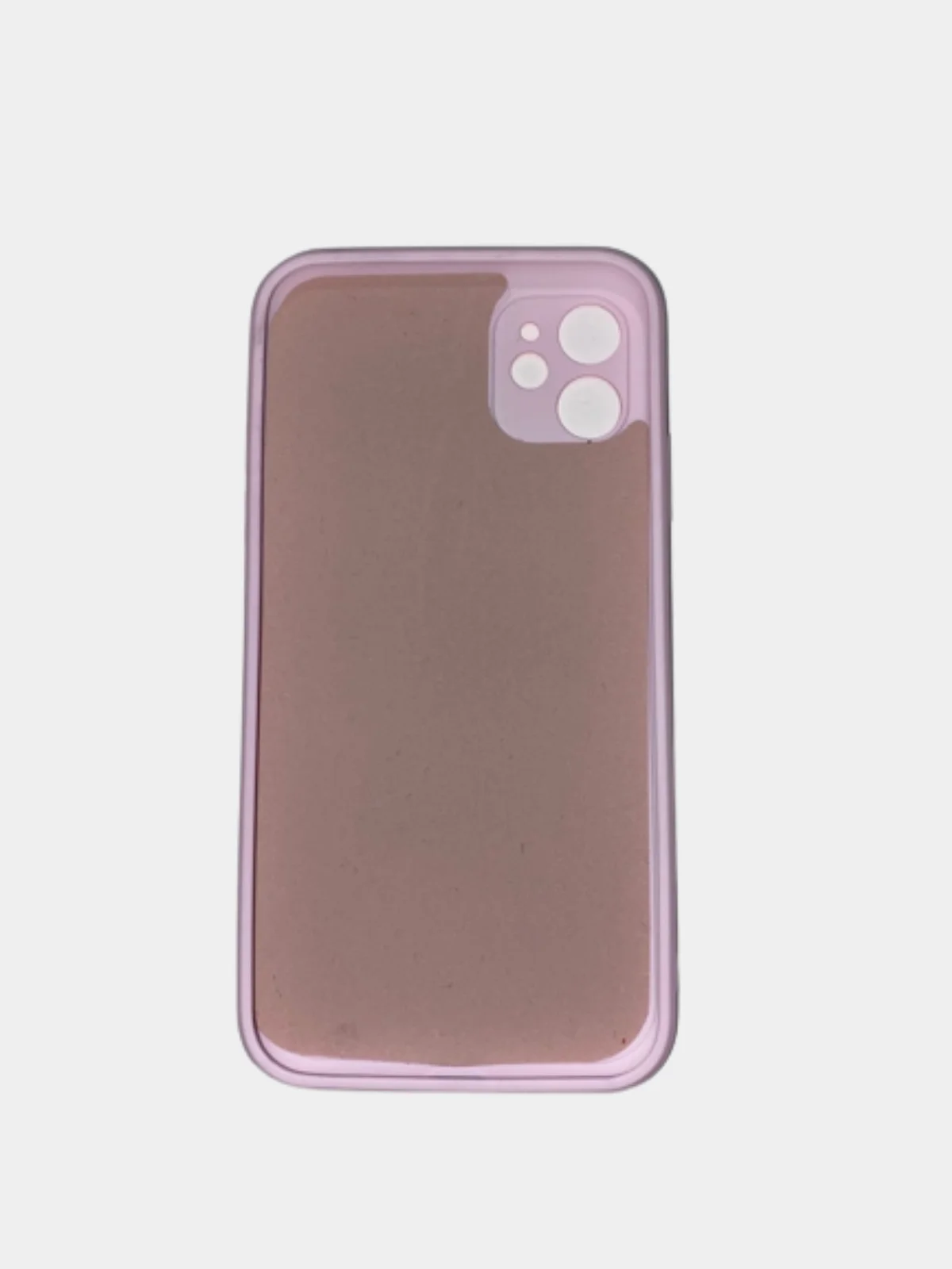 Розовый чехол силиконовый с защитой камеры для iPhone 11 с бархатной подкладкой