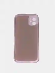 Розовый чехол силиконовый с защитой камеры для iPhone 11 с бархатной подкладкой