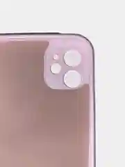 Розовый чехол силиконовый с защитой камеры для iPhone 11 с бархатной подкладкой