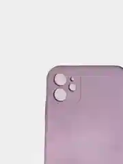 Розовый чехол силиконовый с защитой камеры для iPhone 11 с бархатной подкладкой