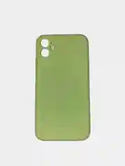 Салатовый чехол силиконовый с защитой камеры для iPhone 11 с бархатной подкладкой