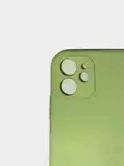 Салатовый чехол силиконовый с защитой камеры для iPhone 11 с бархатной подкладкой