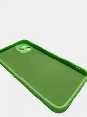 Салатовый чехол силиконовый с защитой камеры для iPhone 11 с бархатной подкладкой