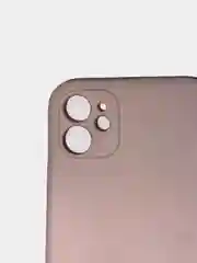 Пудровый чехол силиконовый с защитой камеры для iPhone 11 с бархатной подкладкой