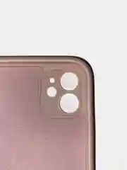 Пудровый чехол силиконовый с защитой камеры для iPhone 11 с бархатной подкладкой