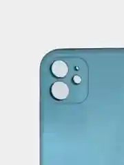 Голубой чехол силиконовый с защитой камеры для iPhone 11 с бархатной подкладкой