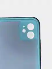 Голубой чехол силиконовый с защитой камеры для iPhone 11 с бархатной подкладкой