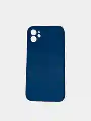 Синий чехол силиконовый с защитой камеры для iPhone 11 с бархатной подкладкой