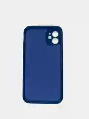 Синий чехол силиконовый с защитой камеры для iPhone 11 с бархатной подкладкой