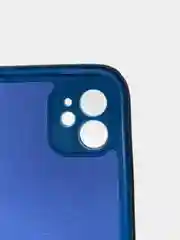 Синий чехол силиконовый с защитой камеры для iPhone 11 с бархатной подкладкой