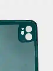 Тёмно-зелёный чехол силиконовый с защитой камеры для iPhone 11 с бархатной подкладкой