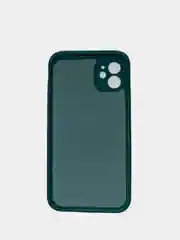 Тёмно-зелёный чехол силиконовый с защитой камеры для iPhone 11 с бархатной подкладкой