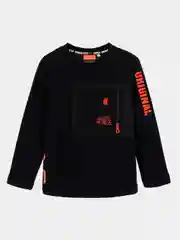 Черный лонгслив для мальчика Original Marines