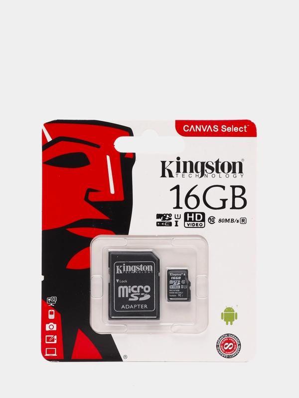 Карта памяти microSD, 16 Гб