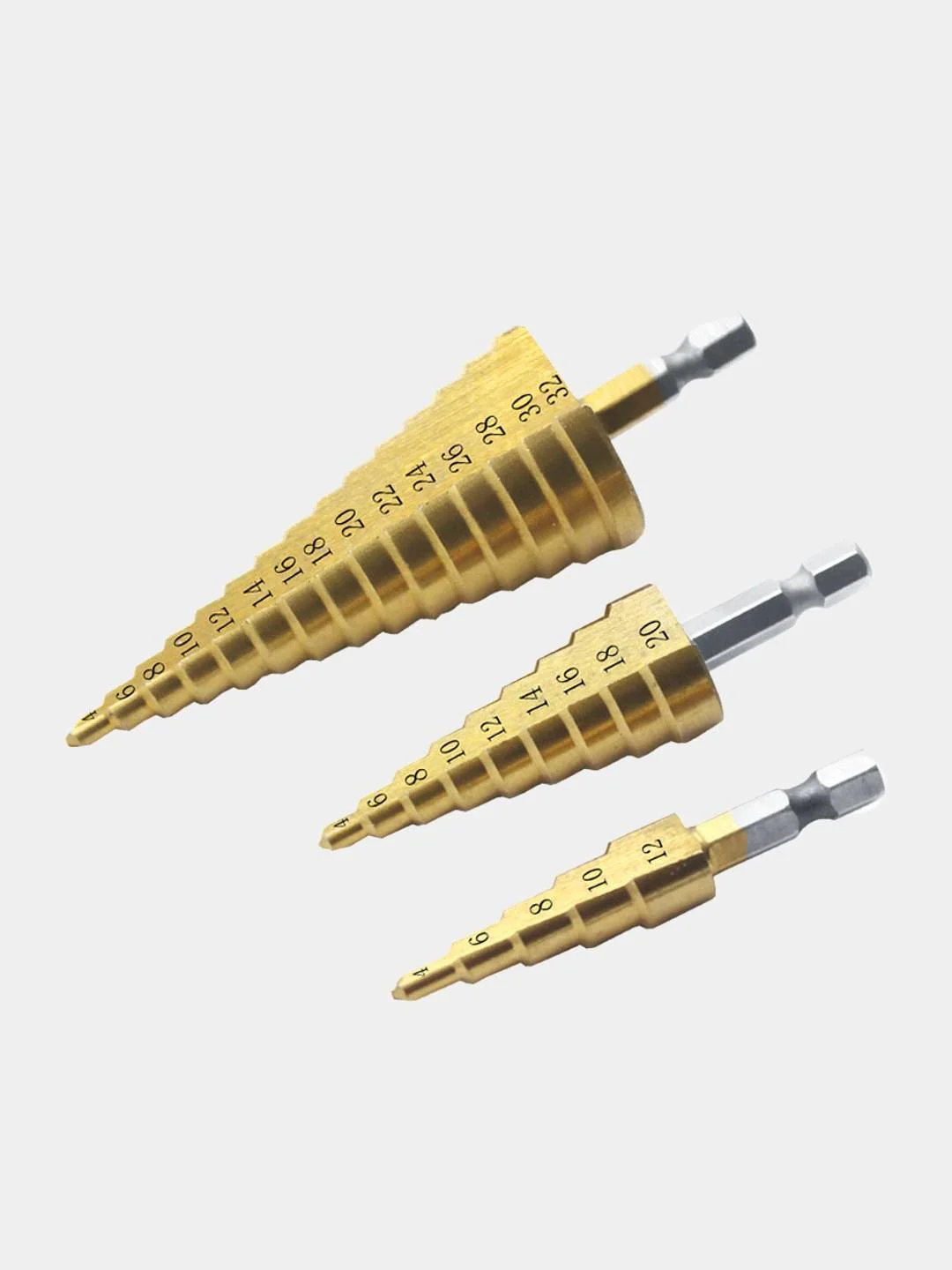 Сверло ступенчатое по металлу 4-12 mm / 4-20 mm / 4-32 mm, HSS4241, елочка