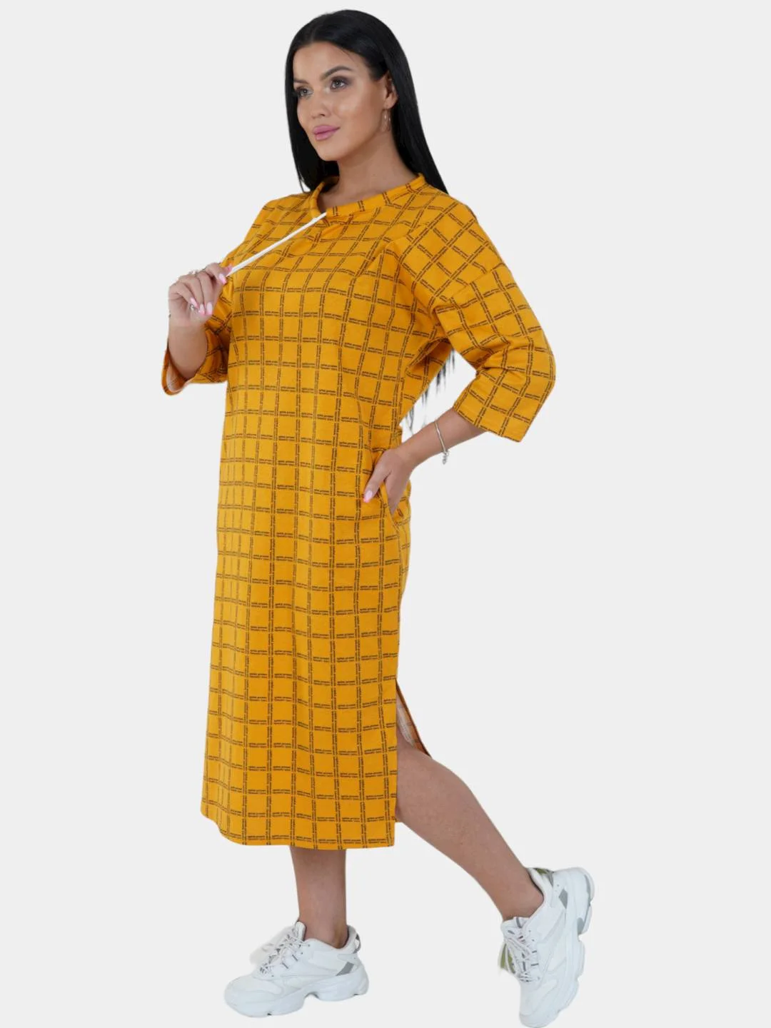 Горчичный фрида платье женское lovetex.store