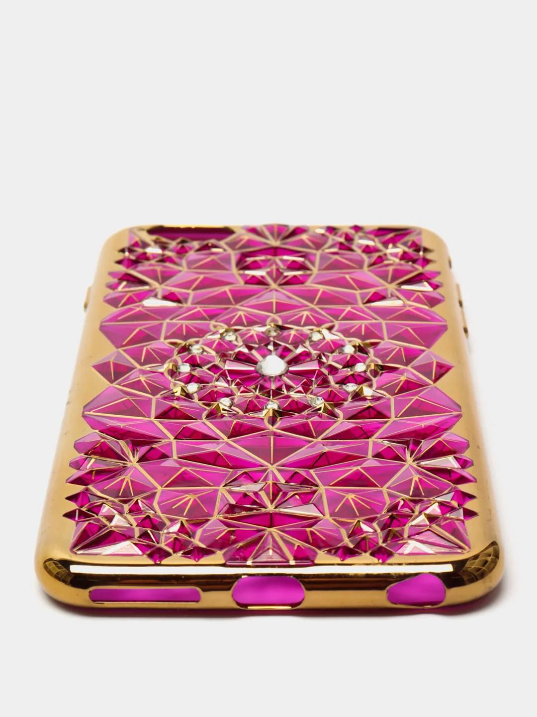 Фиолетовый чехол со стразами на iPhone 6 plus