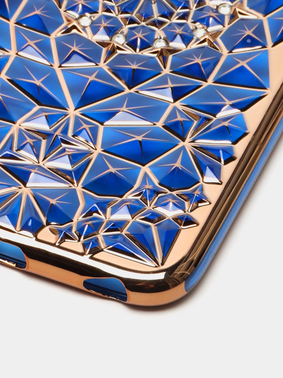 Синий чехол со стразами на iPhone 6 plus