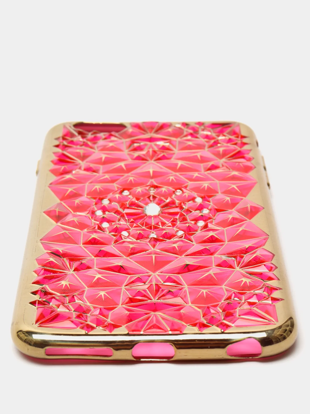 Розовый чехол со стразами на iPhone 6 plus