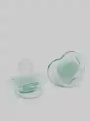 Зеленый соска-пустышка силиконовая ортодонтическая  с колпачком, 1 штука