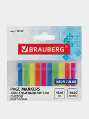 Закладки-выделители листов клейкие BRAUBERG "Неоновые"