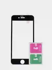 Силиконовое стекло для iPhone 6S, чёрное, с полной проклейкой и олеофобным покрытием